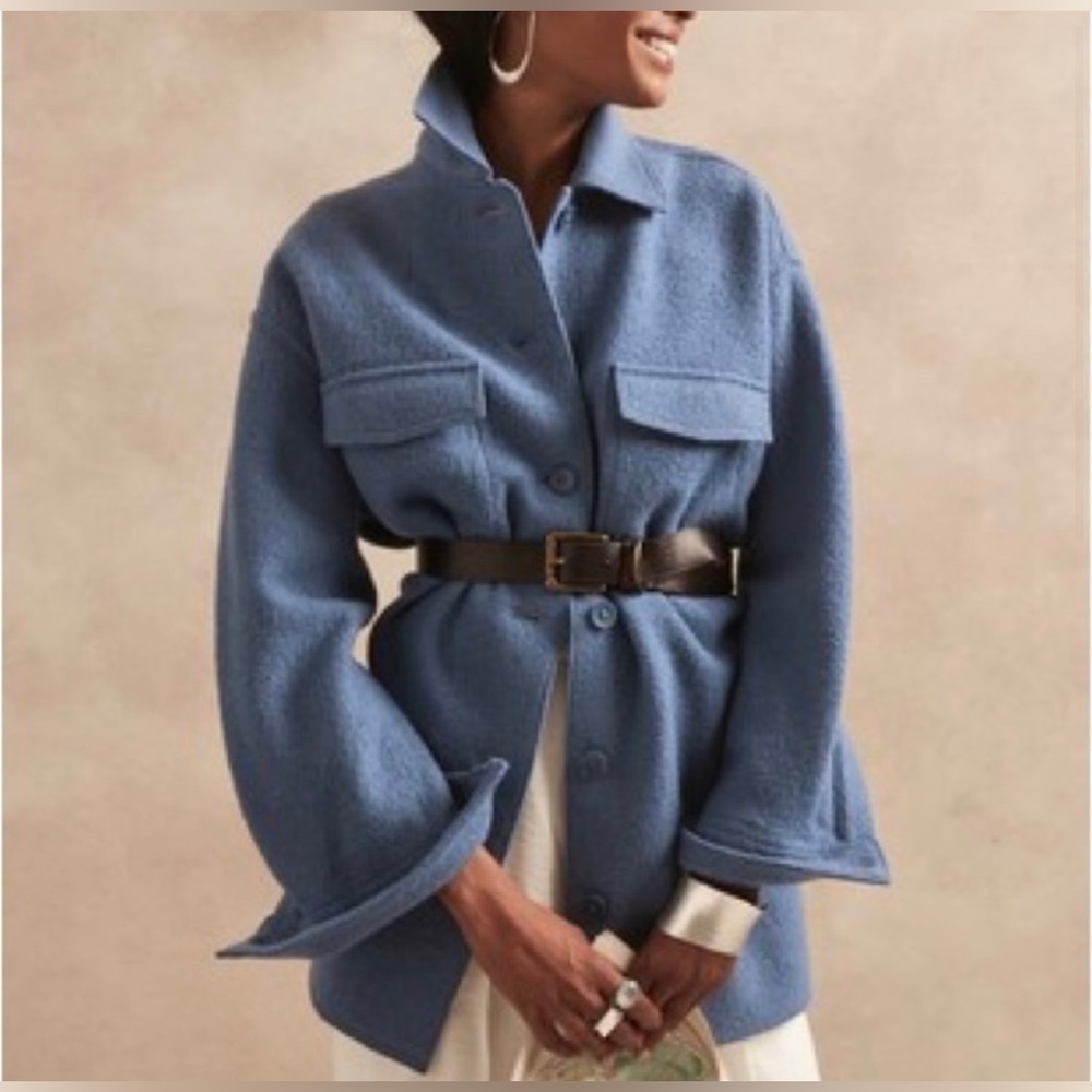 Banana Republic Oversized Italian Wool Shirt Jacket
